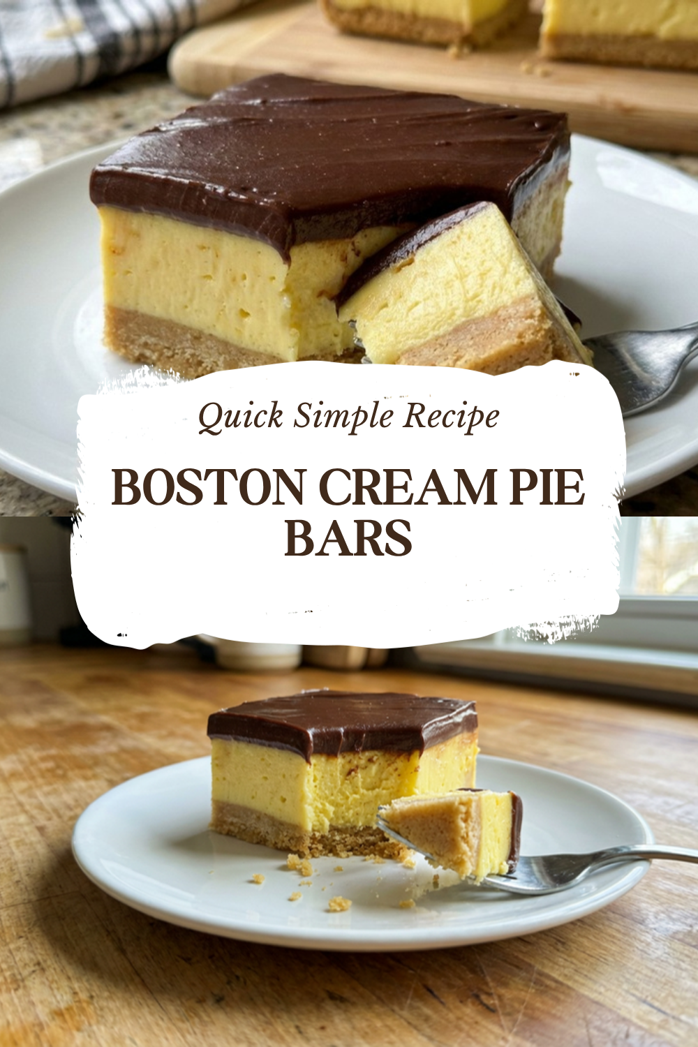 Boston Cream Pie Bars