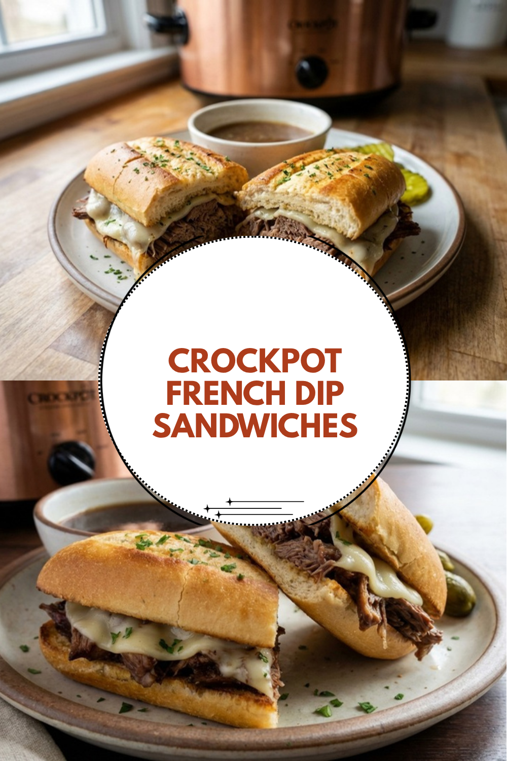 Crockpot French Dip Sandwiches