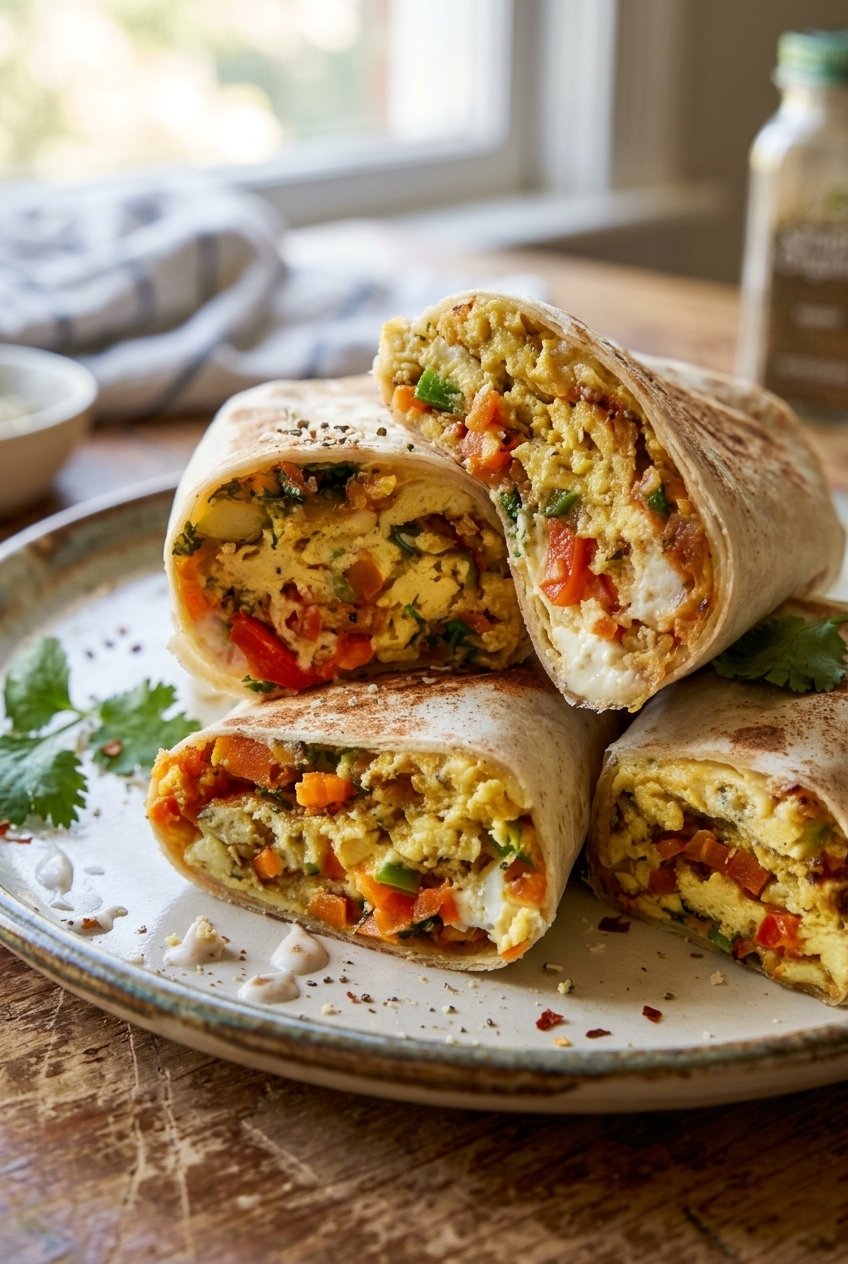 High Protein Breakfast Burritos