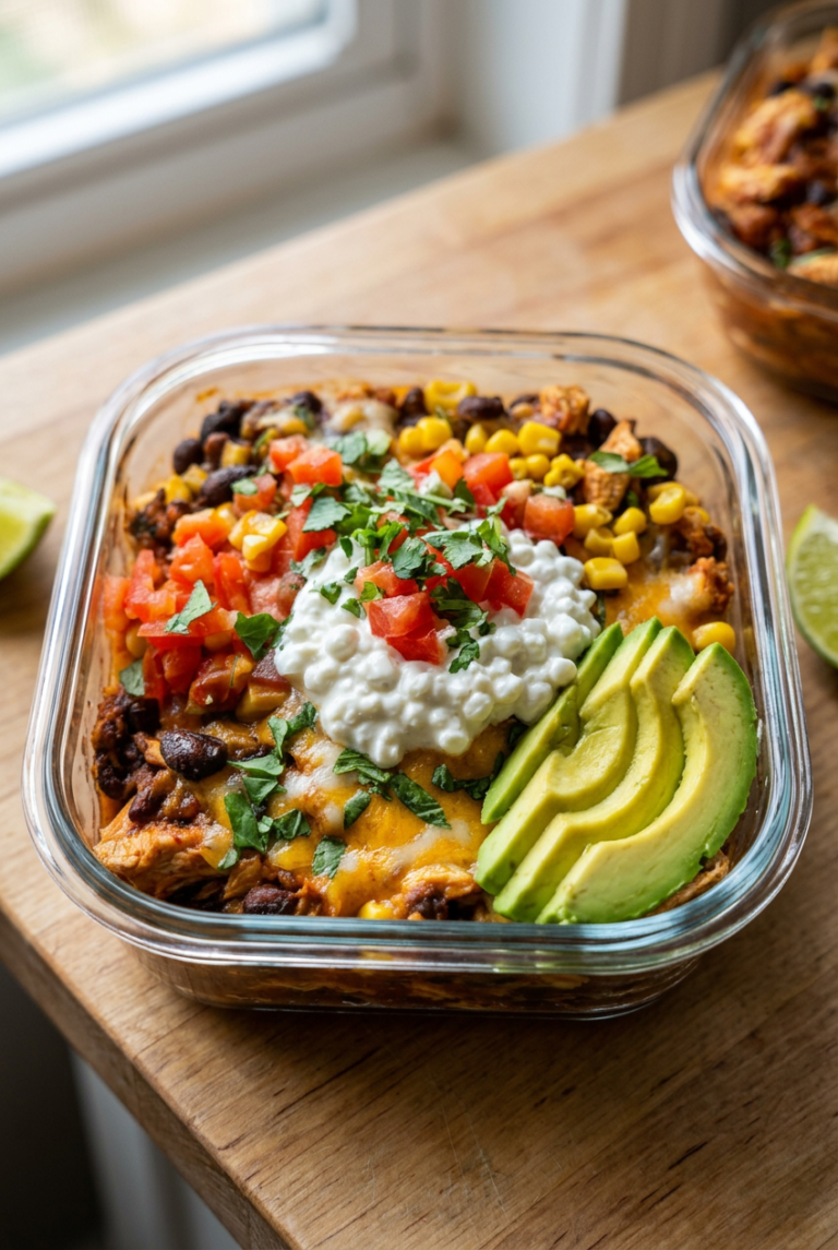 High Protein Chicken Cottage Cheese Enchilada Bowls 57.Png