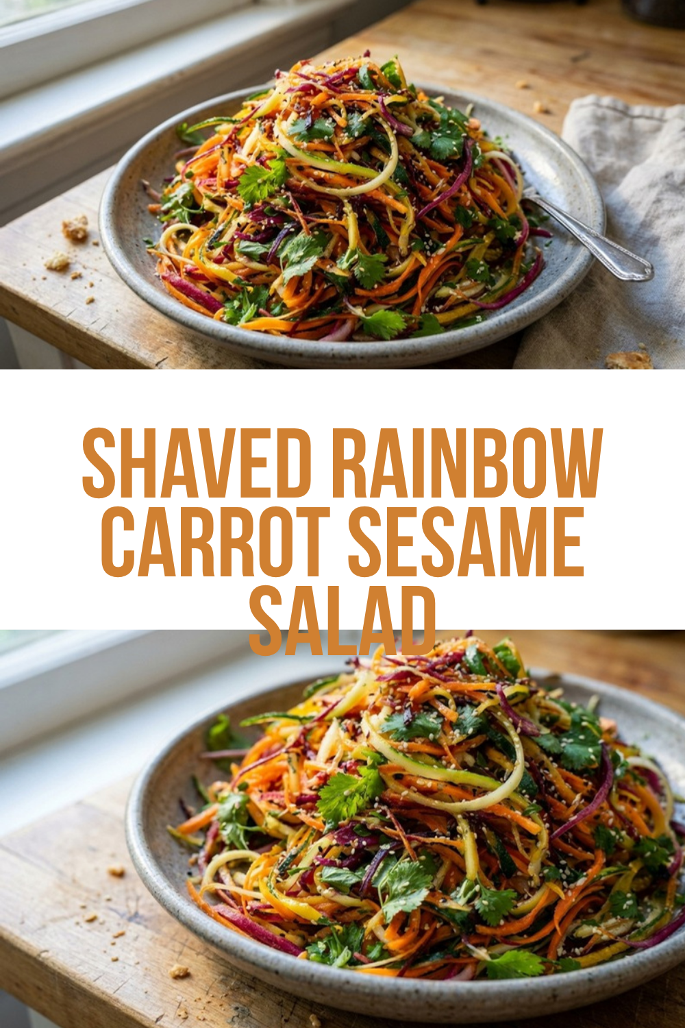 Shaved Rainbow Carrot Sesame Salad