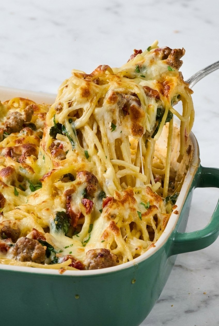 Tuscan Baked Spaghetti Recipe Easy Italian Family Dinner 6 Tuscan Baked Spaghetti